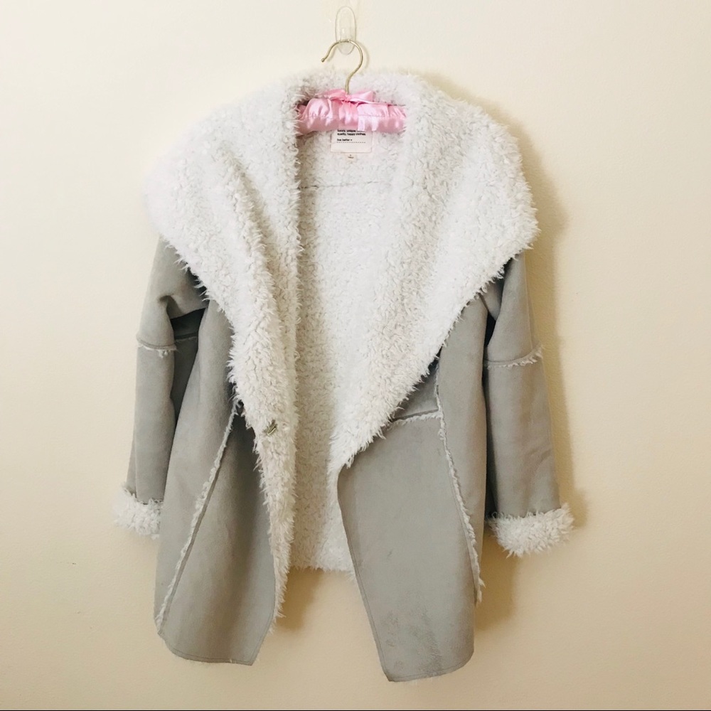 Faux suede/shearling coat
